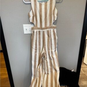 Japna Tan and White Striped One-Piece